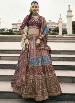 Silk Brown Bridal Wear Embroidery Work Readymade Lehenga Choli